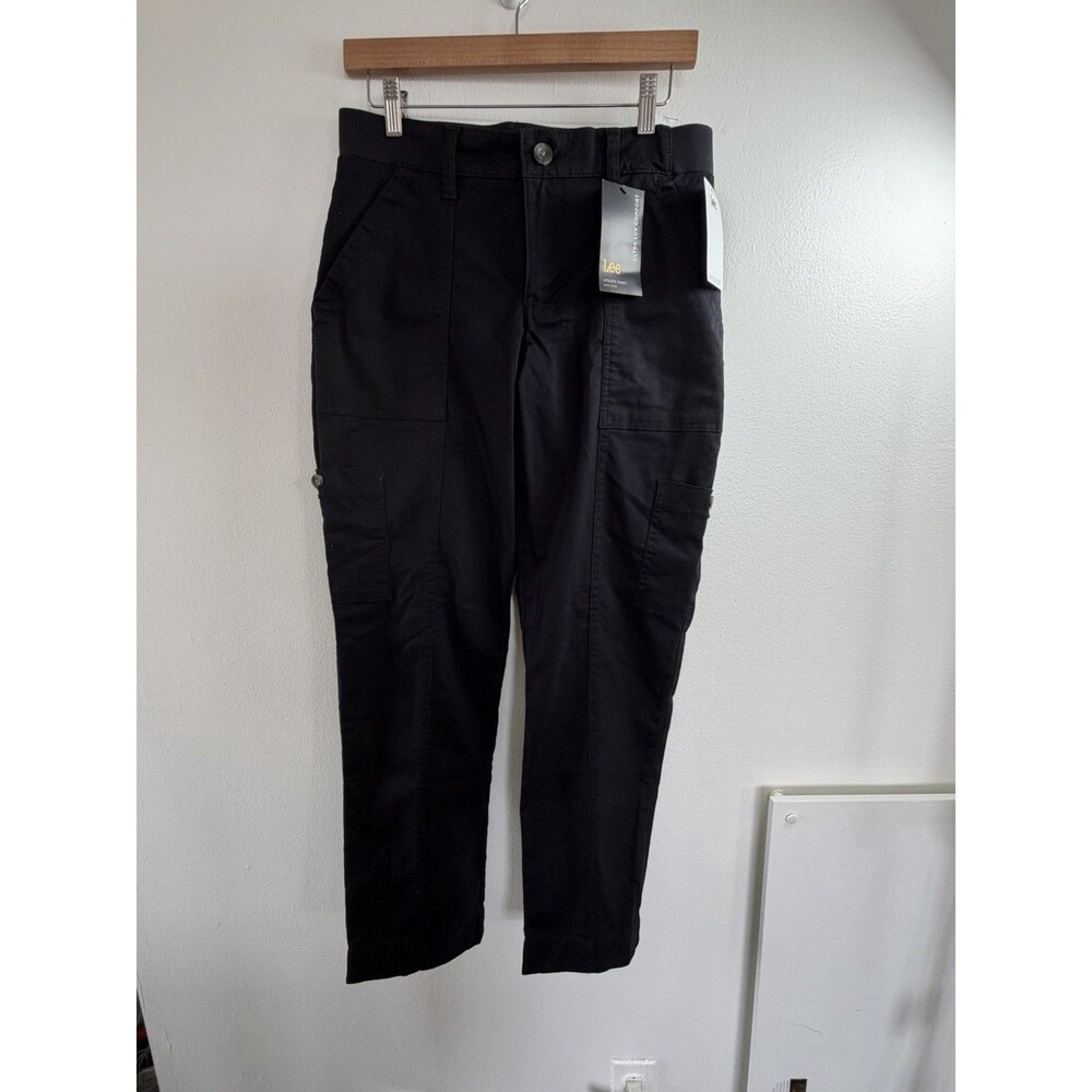 Lee Ultra Lux Comfort Utility Pants Womens 6 Short Black Cargo Straight NWT - Picture 6 of 13